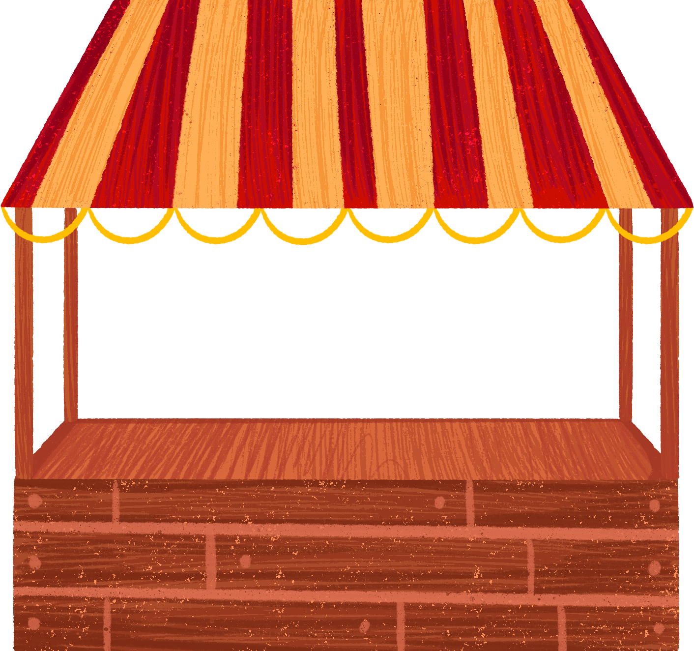 Hand Drawn Textured Triangular Tent Stall